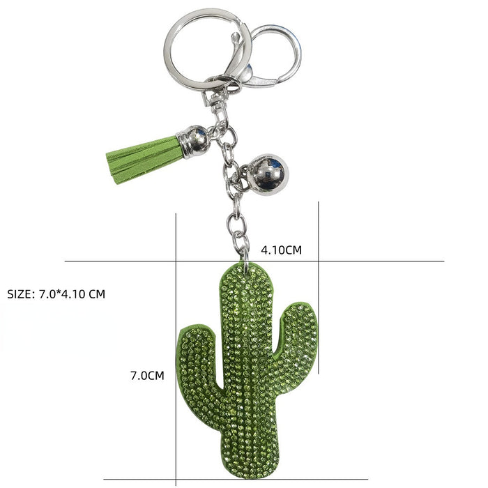 Wholesale Diamond Cactus Alloy Keychain JDC-KC-HuiSen004
