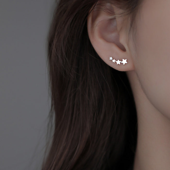 Wholesale earrings silver stars MOQ≥2 JDC-ES-congz013