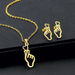 Jewelry WholesaleWholesale Gold Geometric Bear Necklace Earrings Set Stainless Steel JDC-ES-MINGM015 Earrings 敏萌 %variant_option1% %variant_option2% %variant_option3%  Factory Price JoyasDeChina Joyas De China