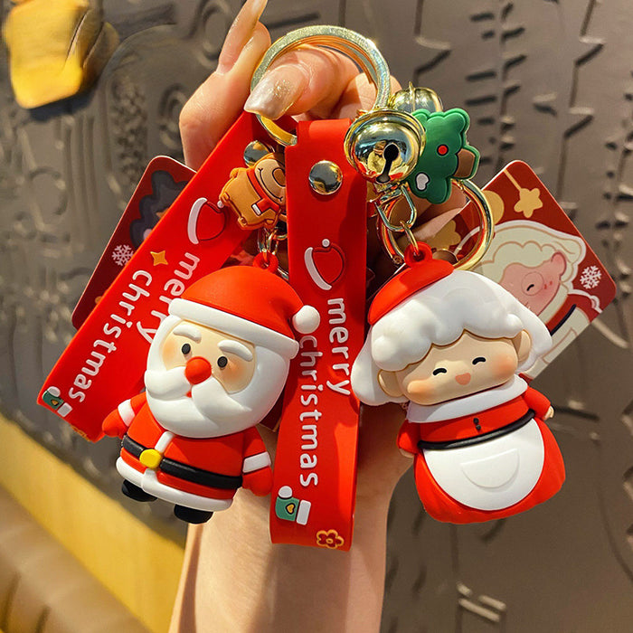Wholesale Keychains PVC Hardware Santa Claus Cute Cartoon (M) MOQ≥2 JDC-KC-BaiM062