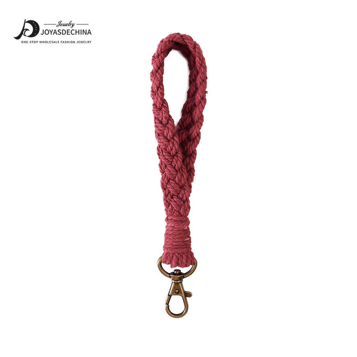 Wholesale hand woven wrist belt pastoral keychain MOQ≥2 JDC-KC-JM010