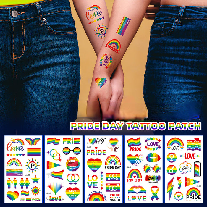 Al por mayor lbgt Pride Day Rainbow Love Pareja Pegatinas Tattoo 10pcs/Set JDC-ST-Zesheng001