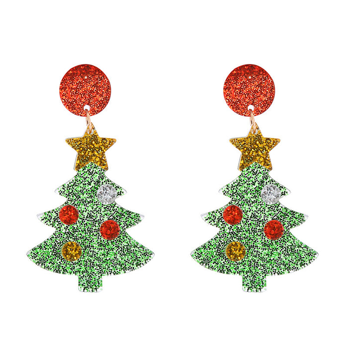 Wholesale Earrings Acrylic Christmas Santa Hat Clothes JDC-ES-ChTeng005