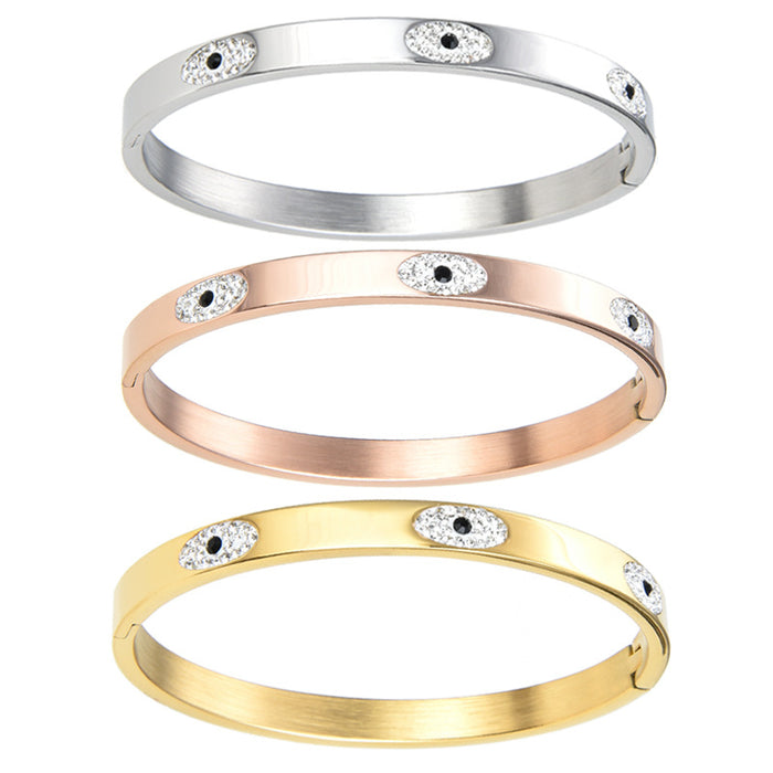 Wholesale eye belt diamond stainless steel bracelet MOQ≥3 JDC-BT-XingSD005