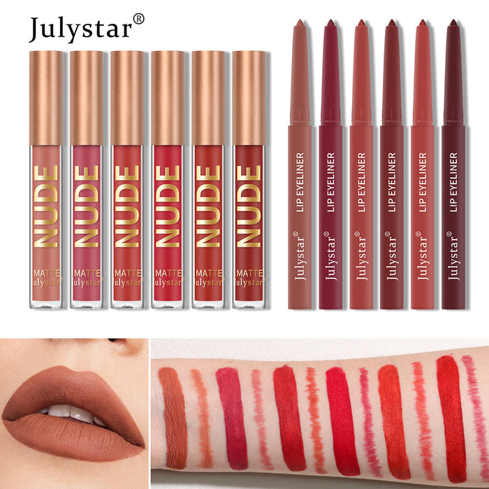 Wholesale Christmas Matte Lipstick Lip Line Set JDC-MK-Mka007