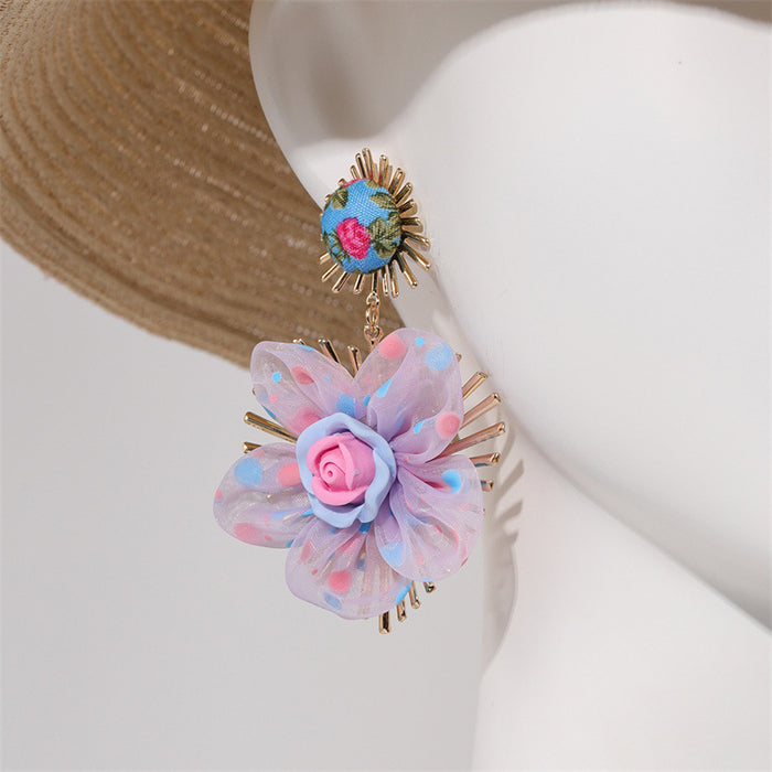 Wholesale Earrings Alloy Acrylic Creative Flowers JDC-ES-GuTe003
