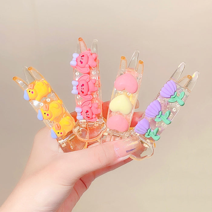 Wholesale pink resin hair clips JDC-HC-I409