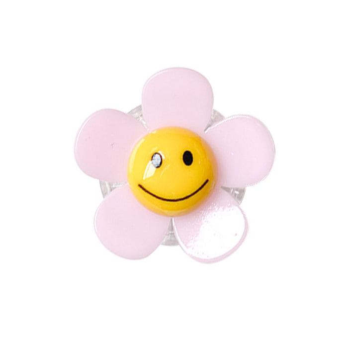 Flower japonesa al por mayor Smiley Transparent Ring Hebilla Soporte de teléfono JDC-PS-BAIY035