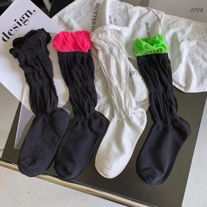 Wholesale socks women's mid-tube zebra pattern contrast color trend women's socks JDC-SK-HuiLi002