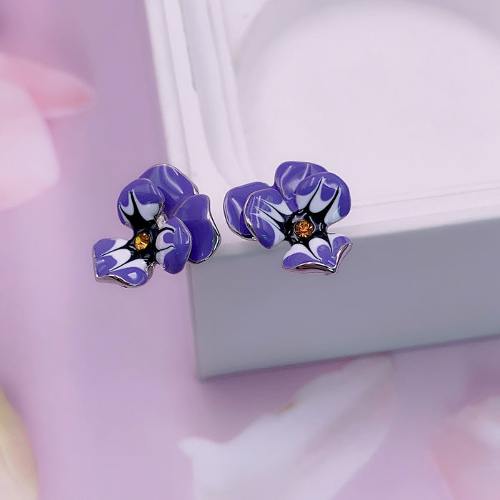 Wholesale Earrings Alloy Super Fairy Retro Flower Stud Earrings JDC-ES-Nina008