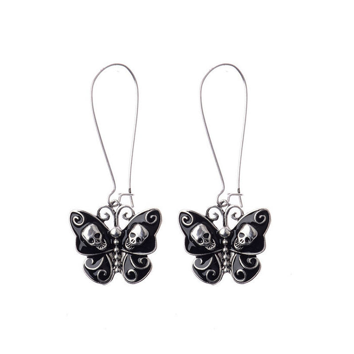 Wholesale earrings alloy halloween butterfly skull drip oil JDC-ES-momo006
