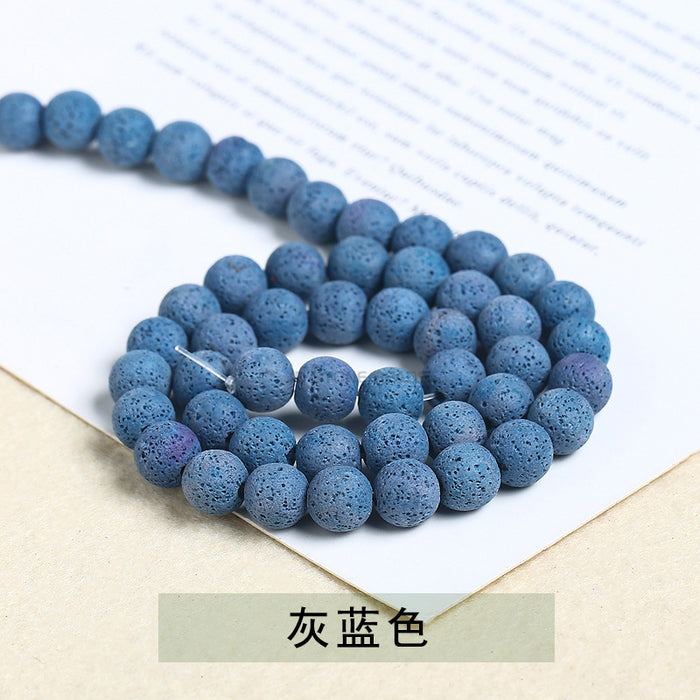 Beads suelto de piedra volcánica de color al por mayor accesorios de joyería de bricolaje Beads de cuerda MOQ≥2 JDC-DIY-JINGD001