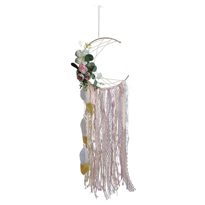 Jewelry WholesaleWholesale Flower Moon Wall Decoration Iron Ring Feather Dreamcatcher JDC-DC-LZ045 Dreamcatcher 联缀 %variant_option1% %variant_option2% %variant_option3%  Factory Price JoyasDeChina Joyas De China