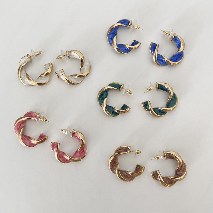 Jewelry WholesaleWholesale Oil Spiral Stud Earrings Metal Earrings JDC-ES-LIUM052 Earrings 榴芒 %variant_option1% %variant_option2% %variant_option3%  Factory Price JoyasDeChina Joyas De China