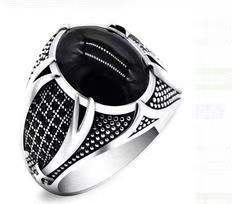 Wholesale Personality Vintage Two Tone Black Onyx Ring JDC-RS-Chenrui014