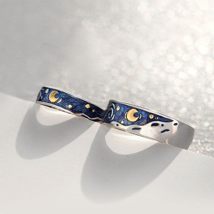 Wholesale Ring Alloy Van Gogh Starry Adjustable JDC-RS-YinS005