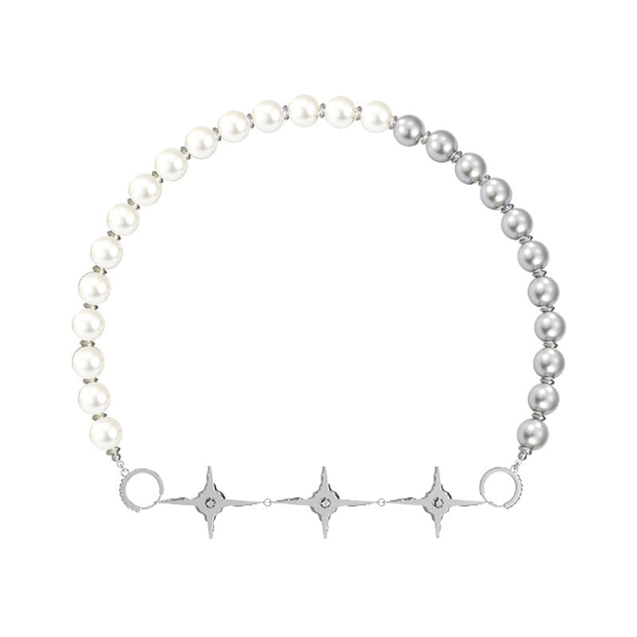 Wholesale Stitching Pearl Cross Necklace JDC-NE-D070