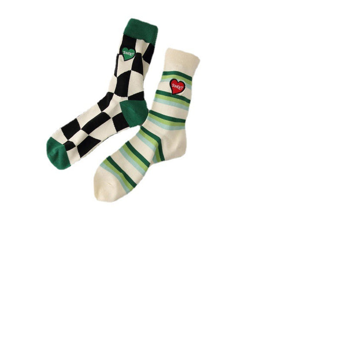 Wholesale Socks Cotton Striped Embroidered Small Flowers JDC-SK-YueYi001