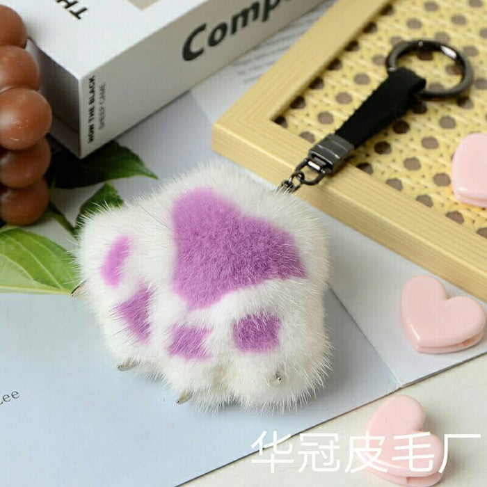Wholesale Mink Cat's Claw Hair Ball Keychain MOQ≥2 JDC-KC-HGuan002