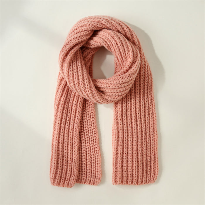 Wholesale Scarf Polyester Fiber Winter Warm Solid Color Knit MOQ≥2 JDC-SF-Songn001