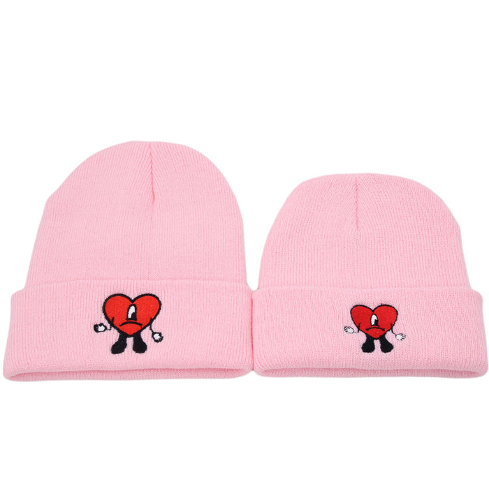 Wholesale Hat Acrylic Embroidered Warm Parent-Child Knitted Hat JDC-FH-XRong011