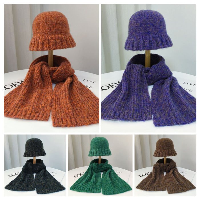 Wholesale Hat Blended Bucket Hat Scarf Set MOQ≥2 JDC-FH-Linjia003