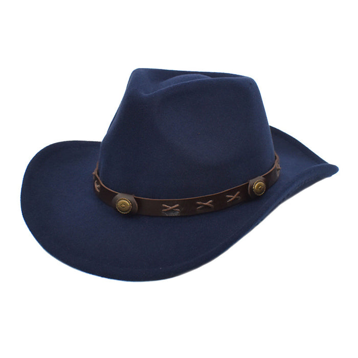 Gat de sombrero al por mayor Wool Western Cowboy Top Hat JDC-FH-Shunma030