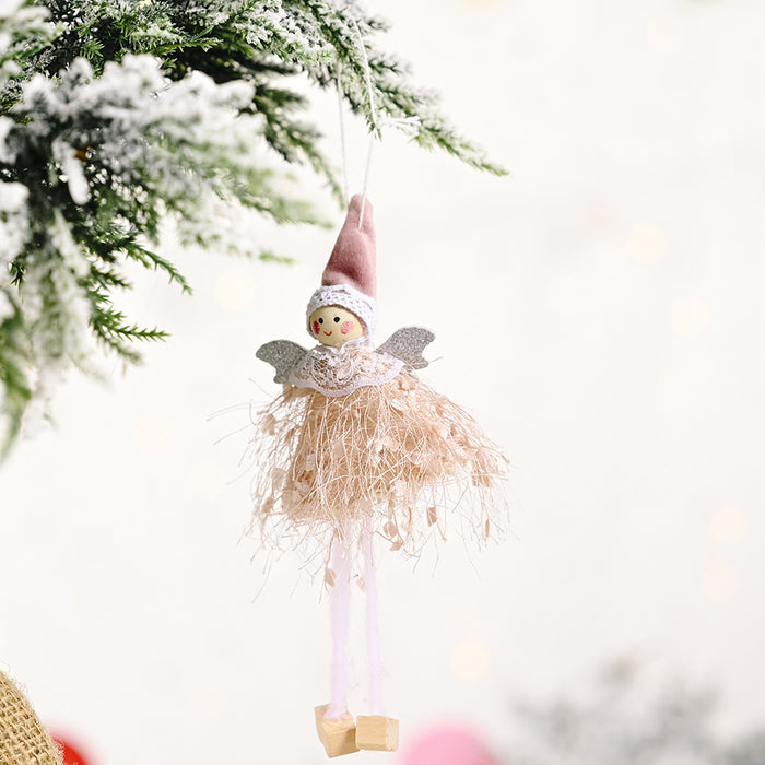 Wholesale Christmas Decoration Fluff Girl Hanging Leg Pendant MOQ≥2 JDC-DCN-HB014