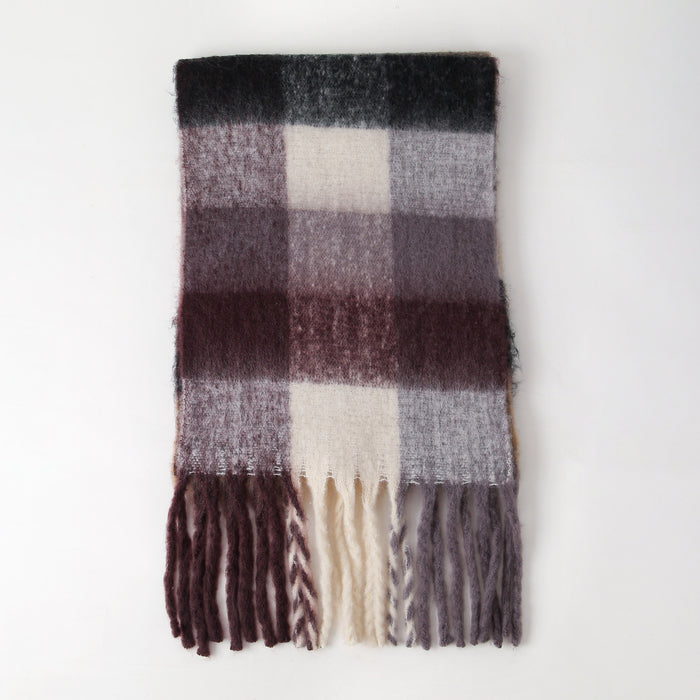 Wholesale Scarf Polyester Fiber Warm Winter Shawl Thickened Plaid Soft JDC-SF-Shenm007