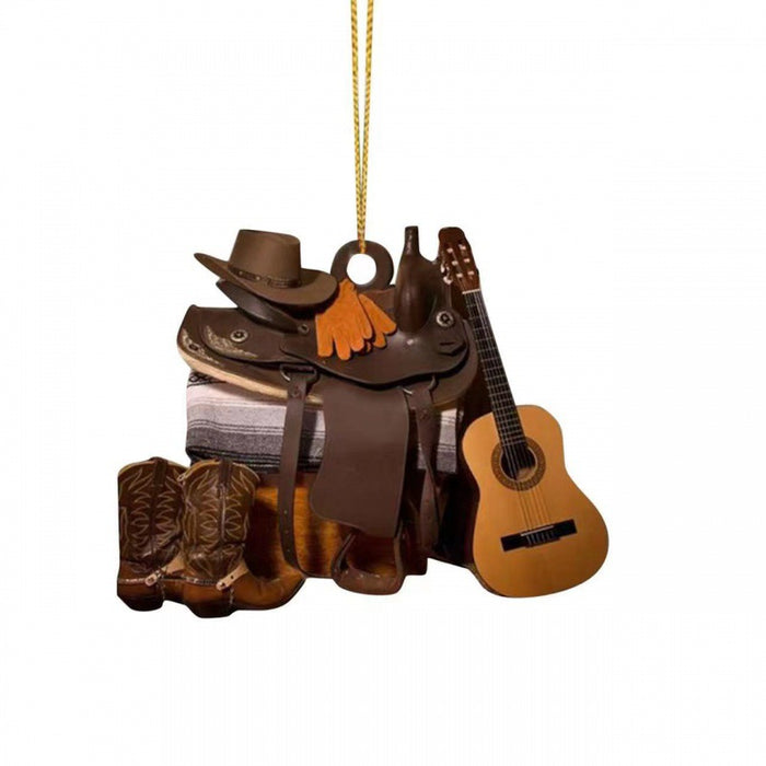 Wholesale Car Accessories Western Cowboy Saddle Ornament Christmas Tree Acrylic Pendant MOQ≥2 JDC-CA-YuX001