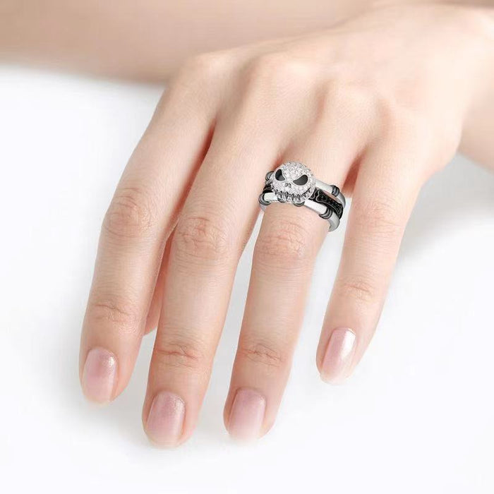Wholesale Rings Alloy Two-Tone Skull  JDC-RS-ChenR93