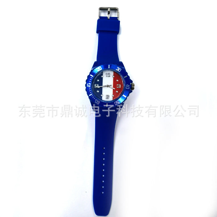 Wholesale Qatar World Cup Flag Sports Silicone Watch MOQ≥2 JDC-WH-DingChe002