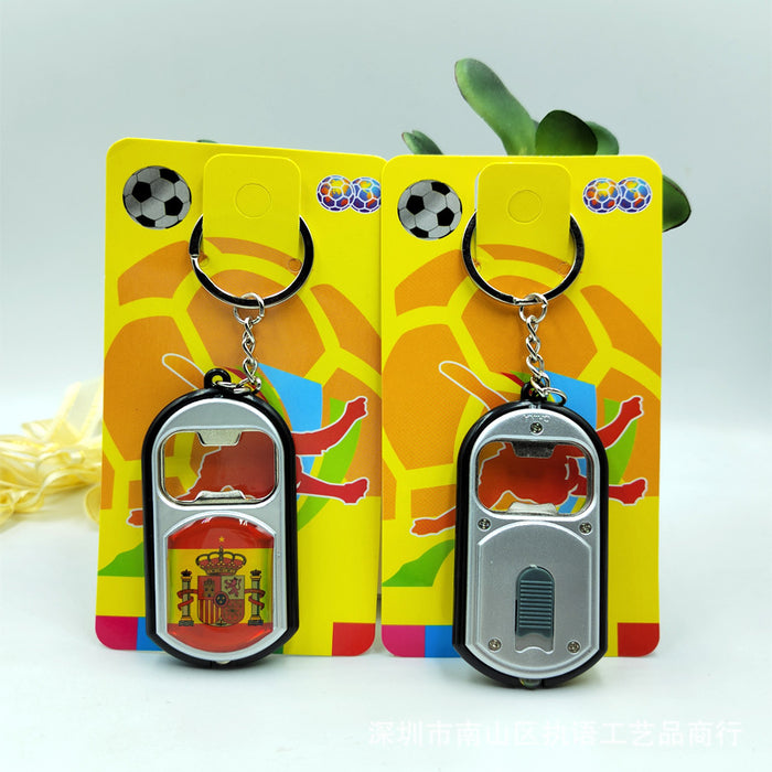 Wholesale Keychains Plastic Bottle Opener With Light 2022 World Cup Football MOQ≥2 JDC-KC-ZhiYu003