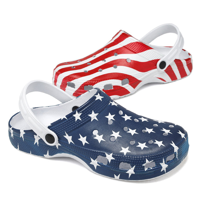 Wholesale 4th of July Independence Day beach foreign trade hole shoes plus size JDC-SD-LanS001