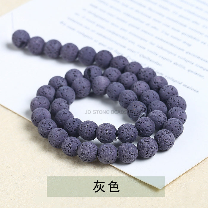 Beads suelto de piedra volcánica de color al por mayor accesorios de joyería de bricolaje Beads de cuerda MOQ≥2 JDC-DIY-JINGD001