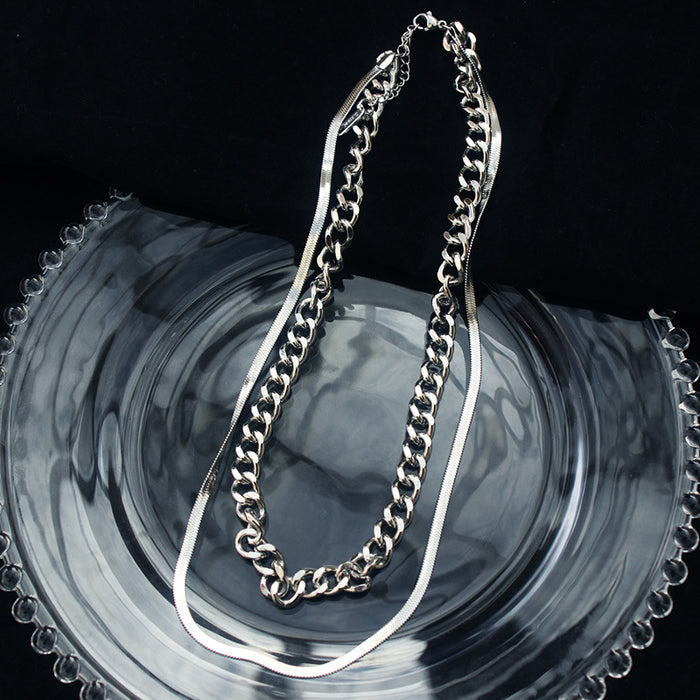 Jewelry WholesaleWholesale Titanium Steel Cuban Chain Necklace JDC-NE-MiMu001 Necklaces 米目 %variant_option1% %variant_option2% %variant_option3%  Factory Price JoyasDeChina Joyas De China
