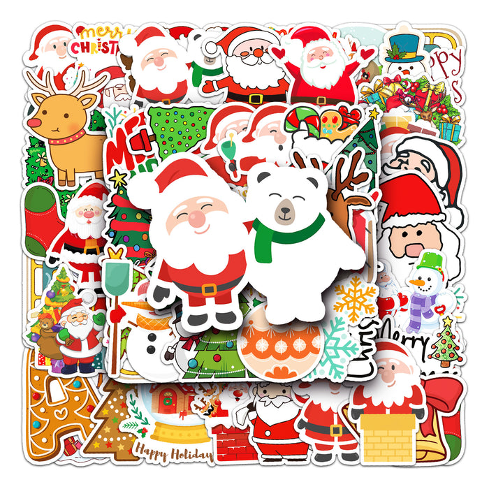 Pegatina al por mayor PVC impermeable dibujos animados de Navidad 50 piezas moq≥3 jdc-s-wanm002