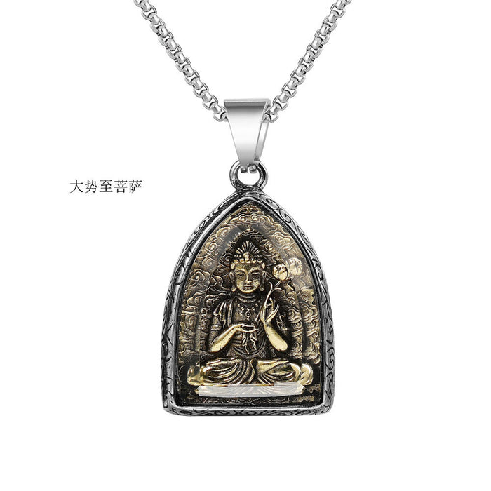 Collar al por mayor Titanio Acero Tailandia Doce Zodiac Ocho dioses guardián Buddha JDC-Ne-Zex001