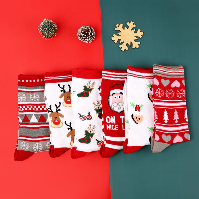Wholesale Socks Blended Christmas Cute Cartoon MOQ≥3 JDC-SK-LLZ001