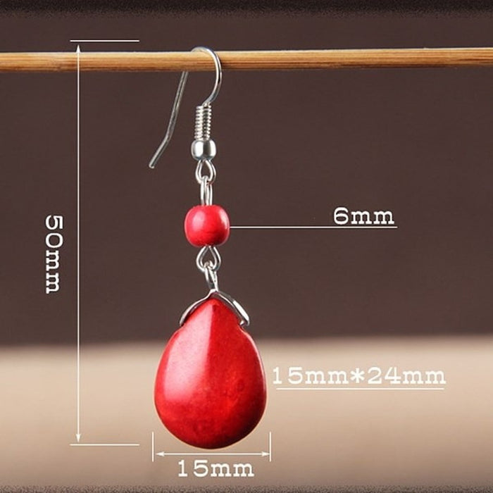 Wholesale red Turquoise Earrings JDC-ES-ery011