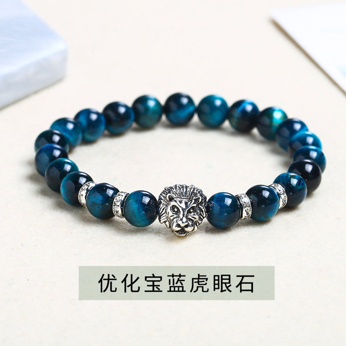 Wholesale Silver Lion Head Crystal Bracelet MOQ≥2 JDC-BT-JingD003
