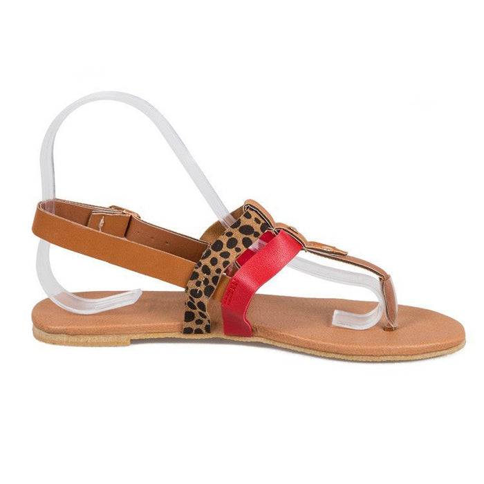 Wholesale flat leopard print sandals flip flops beach JDC-SD-HLHS002