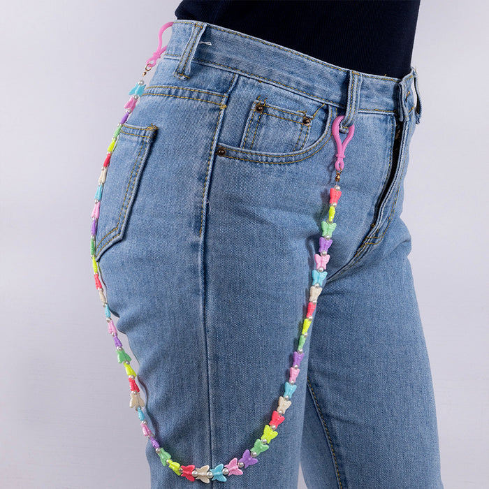 Wholesale Butterfly Color Resin Pants Chain Waist Chain JDC-BJ-NZ001