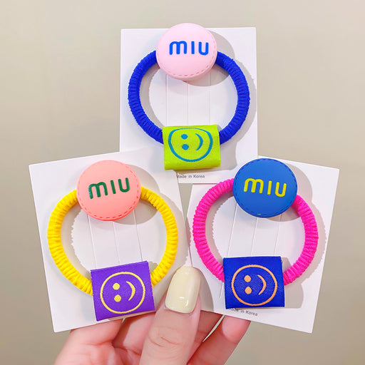 Jewelry WholesaleWholesale miu bean cute little hairpin candy color letter hair rope JDC-HS-HShi002 Hair Scrunchies 皓饰 %variant_option1% %variant_option2% %variant_option3%  Factory Price JoyasDeChina Joyas De China