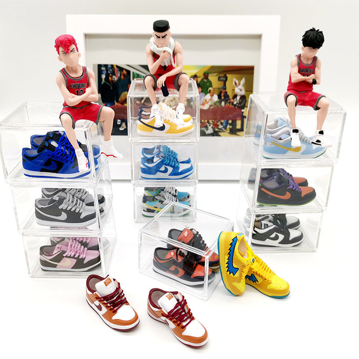 Wholesale Enamel Sneakers Plastic Transparent Box Keychains Ornaments JDC-KC-TuoH007
