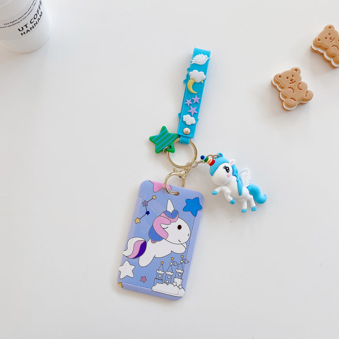 Wholesale Keychain Silicone Cute Unicorn Bus Card Holder MOQ≥2 JDC-KC-JAD002