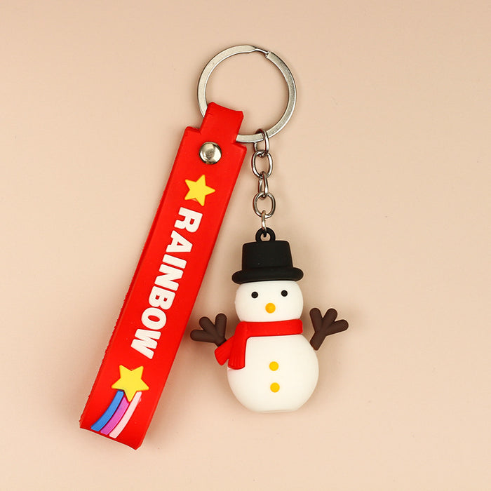 Wholesale Keychains PVC Christmas Gifts Cartoon Santa Claus MOQ≥2 JDC-KC-HongA001