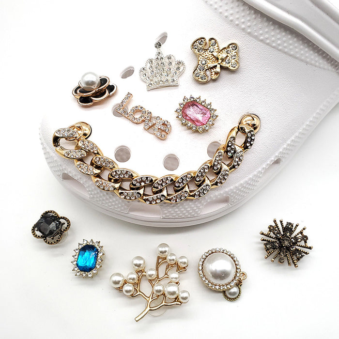 Joya al por mayor 10pcs joyas de cristal zapato hebilla decorativa accesorios de zapatillas de deporte JDC-ccs-wanx018