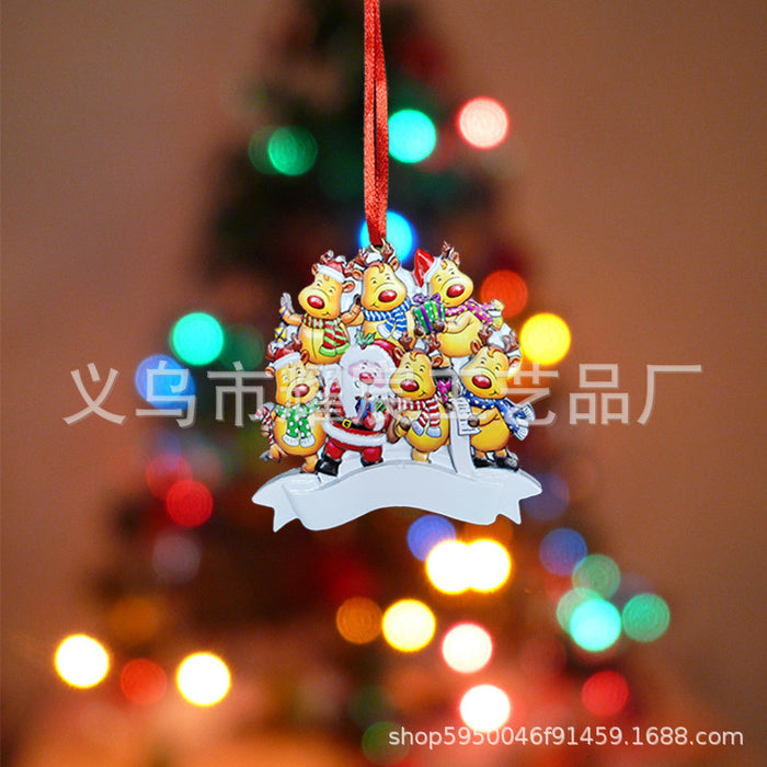 Wholesale Christmas DIY Name Tag Family Decorative Resin Crafts 12PCS JDC-DCN-YaoC002