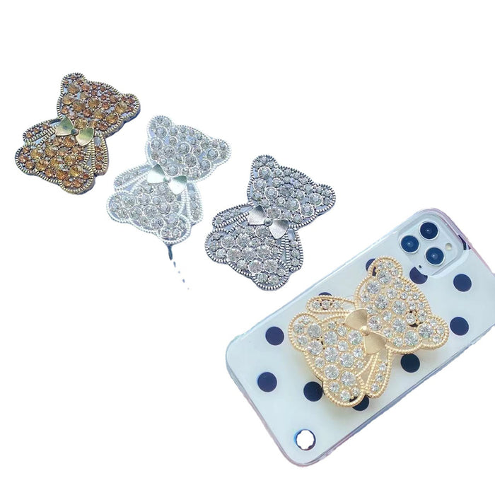 Wholesale Grip TPU Diamond Encrusted Diamond Bear MOQ≥2 JDC-PS-HWei002